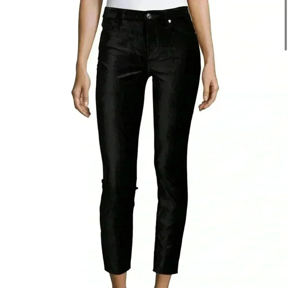 7 For All Mankind The Skinny Velvet Jeans Black Sz 27 - Picture 2 of 8